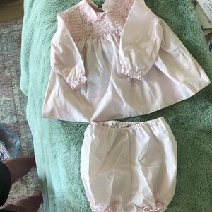 Petit Ami pink smocked dress with diaper cover size 9 months
